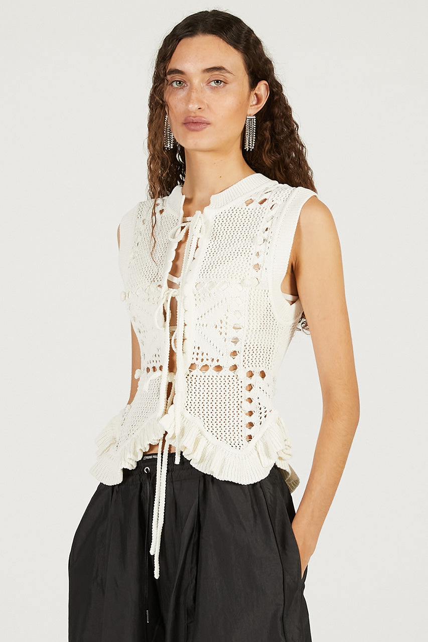 Motif Pattern 2-Way Knit Vest - 2026 SPRING