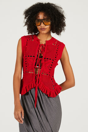 Motif Pattern 2-Way Knit Vest - 2026 SPRING