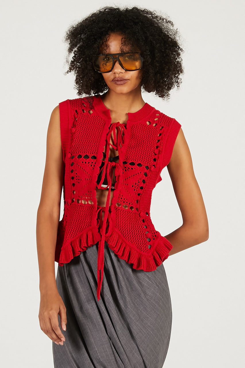 Motif Pattern 2-Way Knit Vest - 2026 SPRING