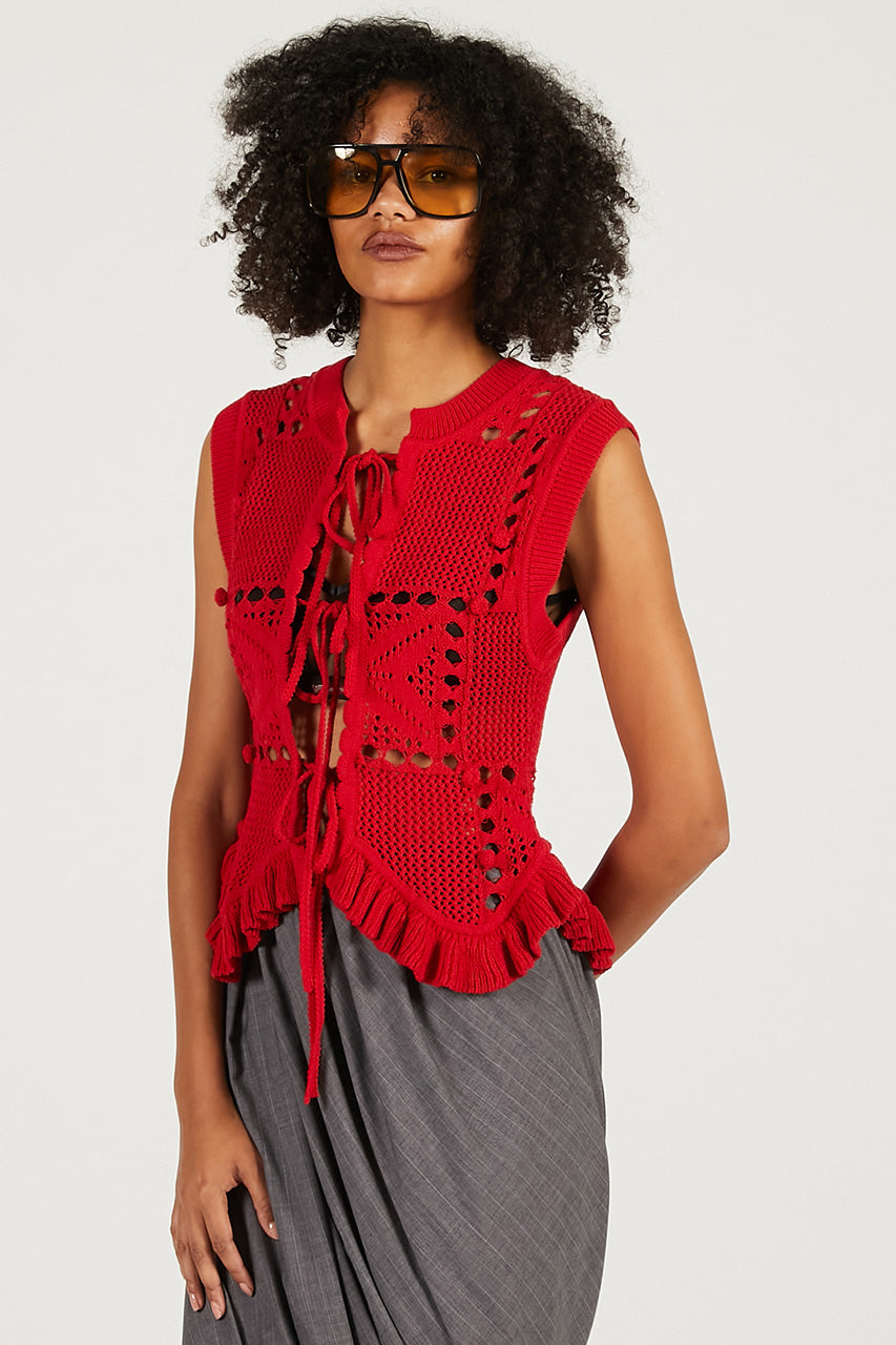 Motif Pattern 2-Way Knit Vest - 2026 SPRING