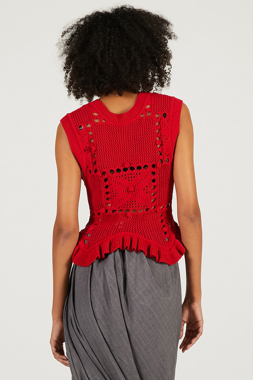 Motif Pattern 2-Way Knit Vest - 2026 SPRING