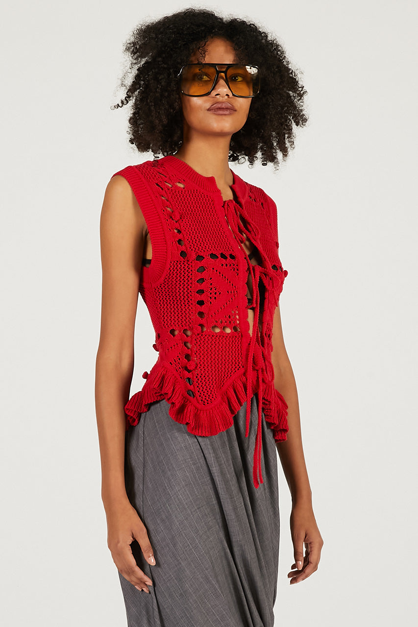 Motif Pattern 2-Way Knit Vest - 2026 SPRING