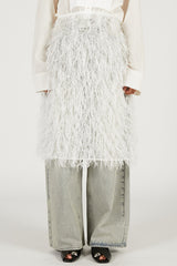 Sheer Feather Wrap Skirt - 2026 SPRING