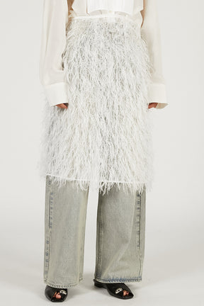 Sheer Feather Wrap Skirt - 2026 SPRING