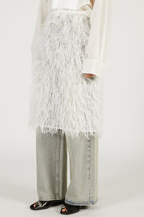 Sheer Feather Wrap Skirt - 2026 SPRING