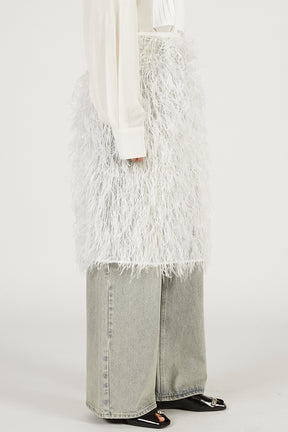 Sheer Feather Wrap Skirt - 2026 SPRING