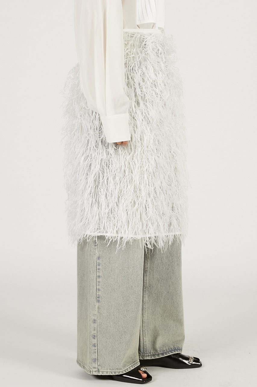 Sheer Feather Wrap Skirt - 2026 SPRING