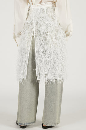 Sheer Feather Wrap Skirt - 2026 SPRING