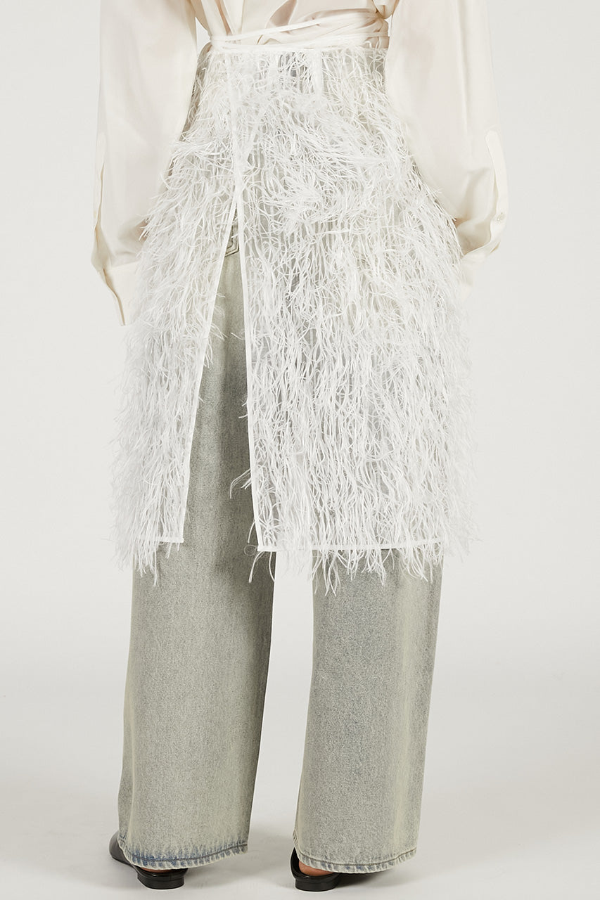 Sheer Feather Wrap Skirt - 2026 SPRING