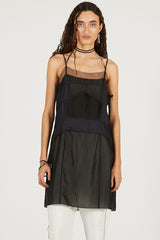 Pintuck Slip Mini Dress