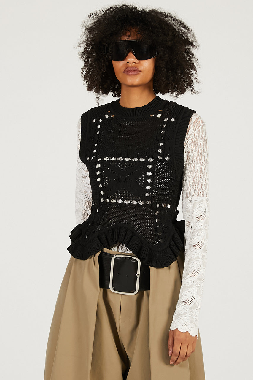 Motif Pattern 2-Way Knit Vest - 2026 SPRING