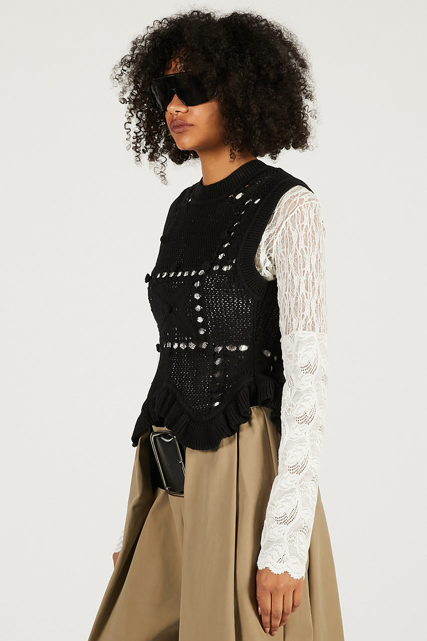 Motif Pattern 2-Way Knit Vest - 2026 SPRING