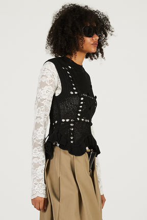 Motif Pattern 2-Way Knit Vest - 2026 SPRING