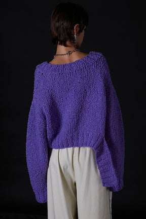 【SALE】V-neck Slab Short Knit