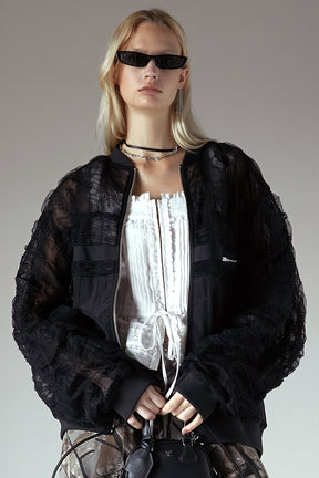 【25 SPRING PRE ORDER】Shirring Lace Blouson