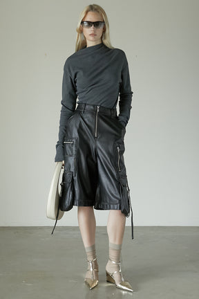 【25 SPRING PRE ORDER】Leather Cargo Shorts