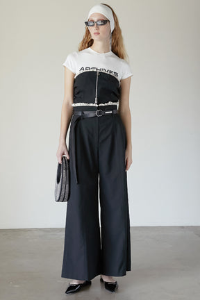 【25 SPRING PRE ORDER】Ruffle Layered Wide Pants