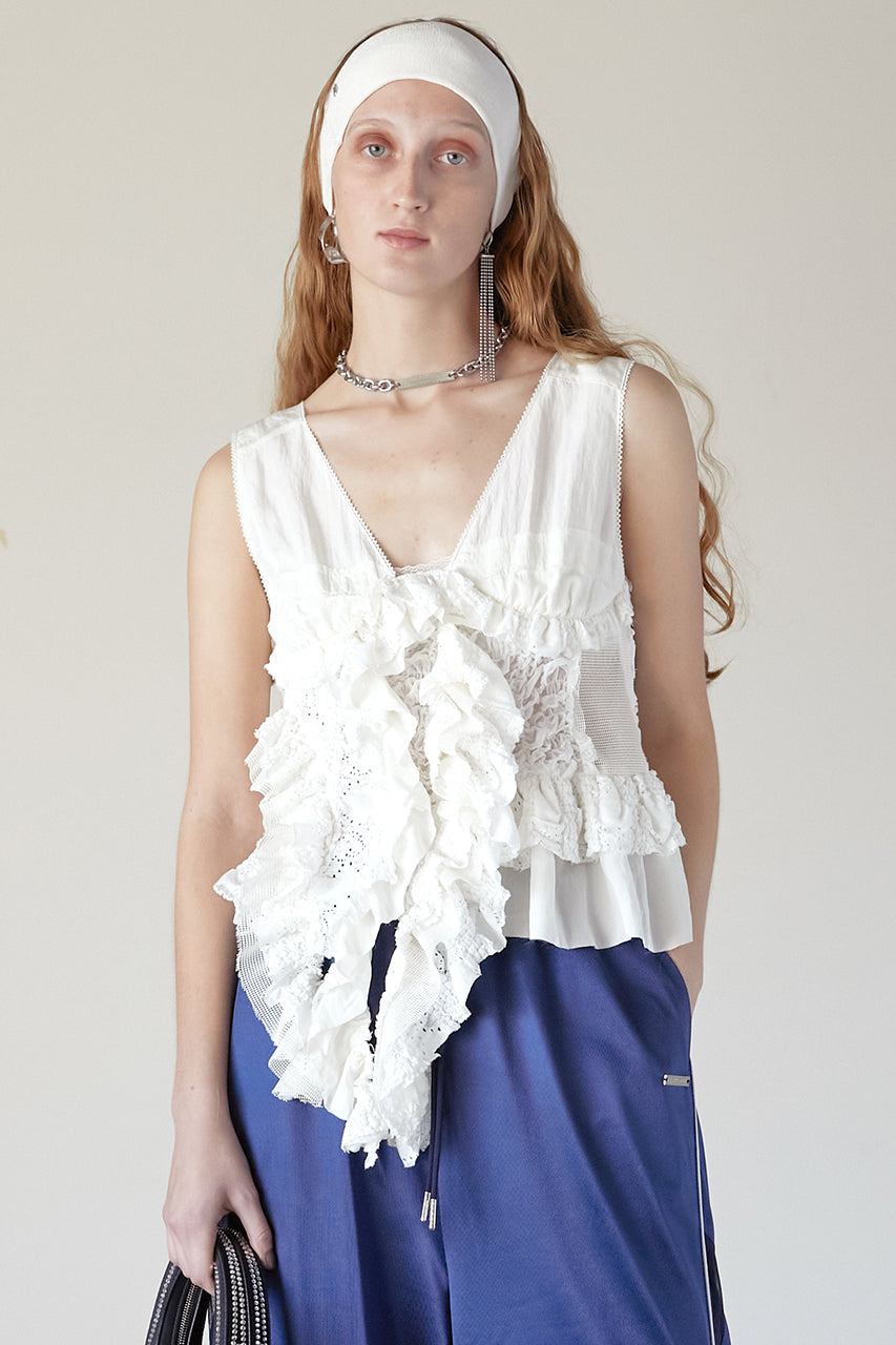 【25 SPRING PRE ORDER】Mixed Frill Top