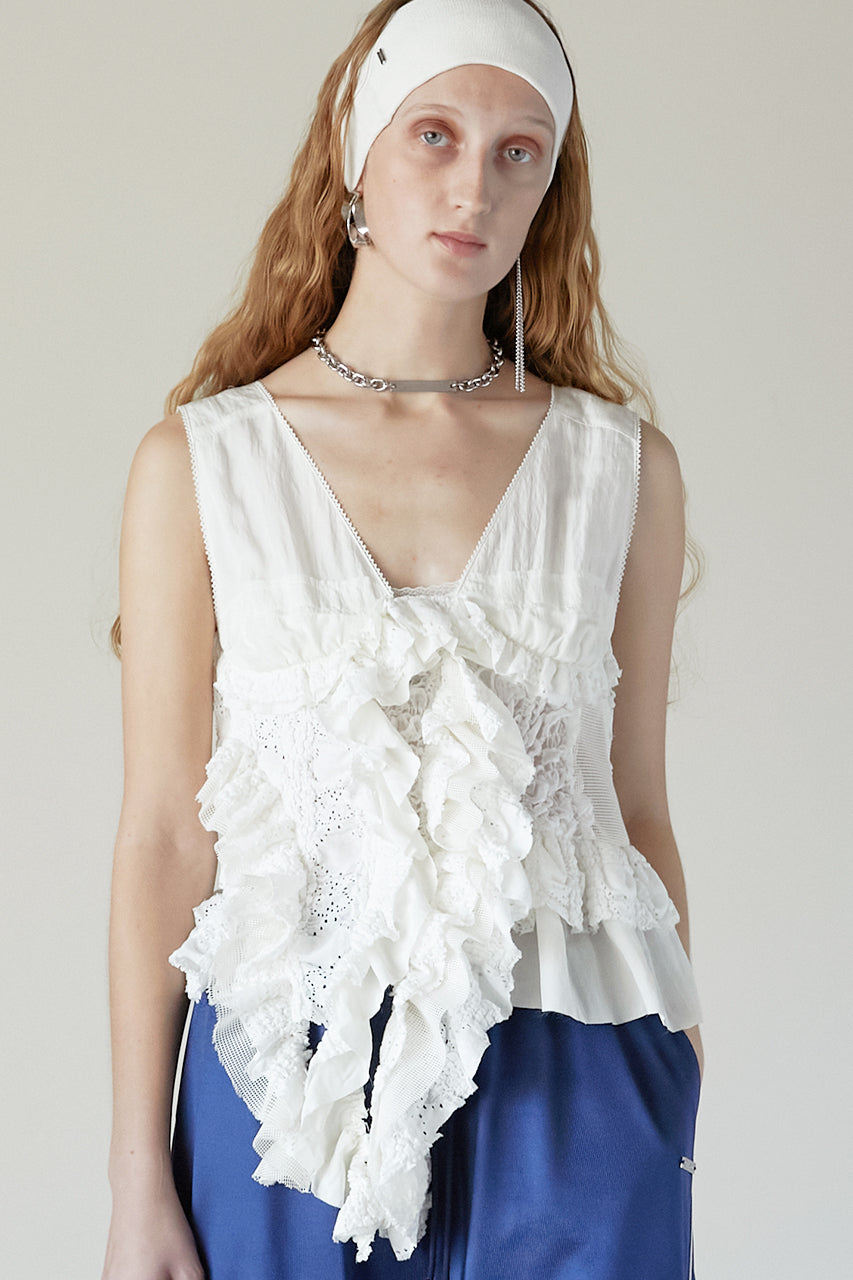 【25 SPRING PRE ORDER】Mixed Frill Top