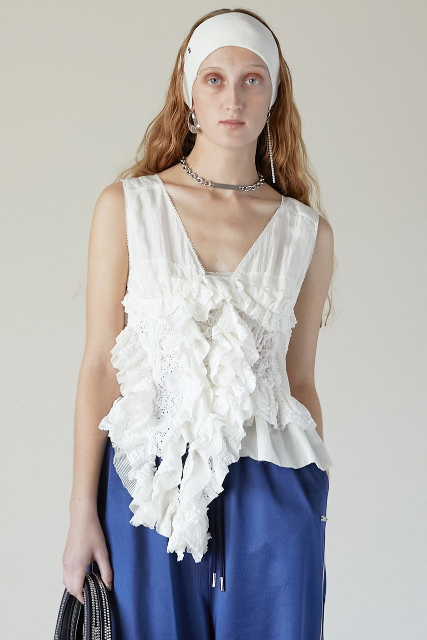 【驚きの値段】 Mixed Frill Top トップス