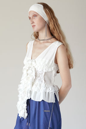 【25 SPRING PRE ORDER】Mixed Frill Top