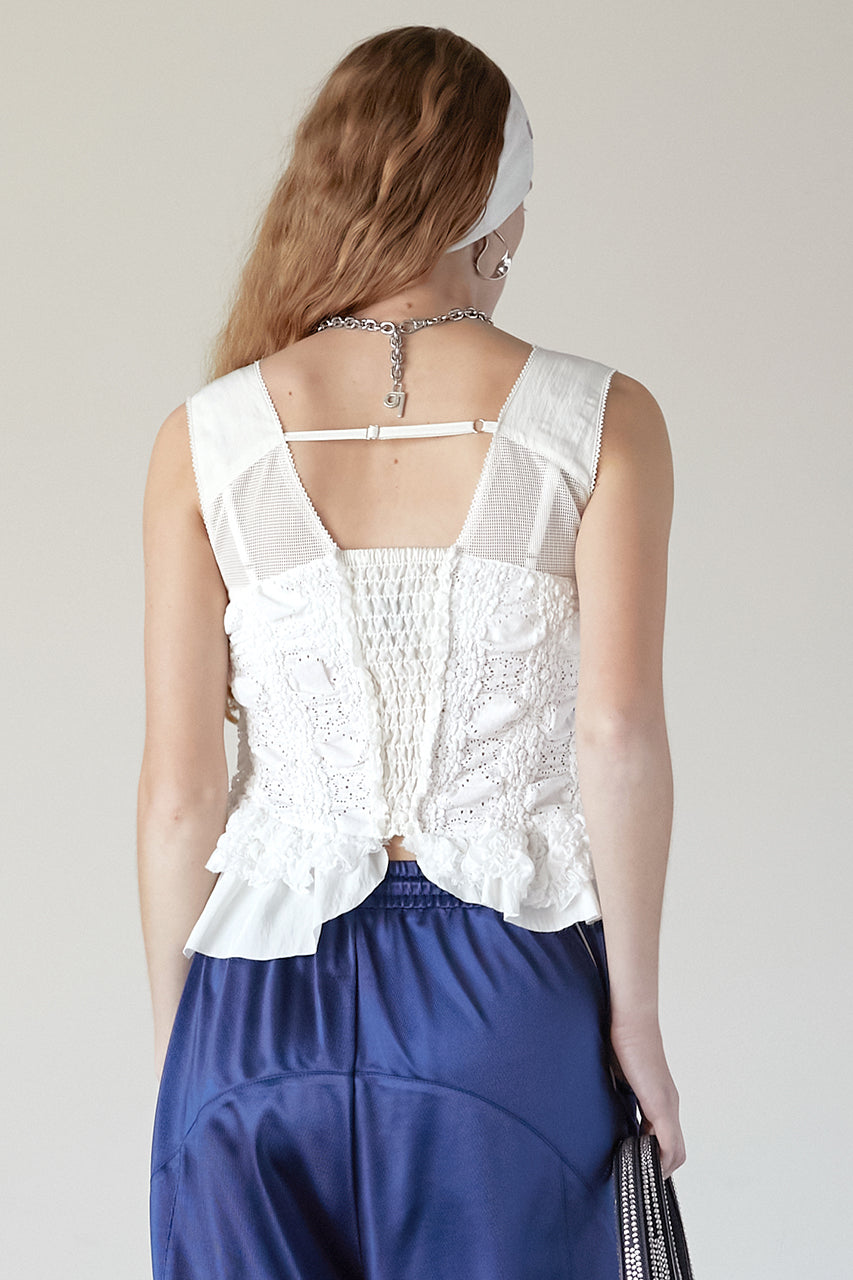 【25 SPRING PRE ORDER】Mixed Frill Top