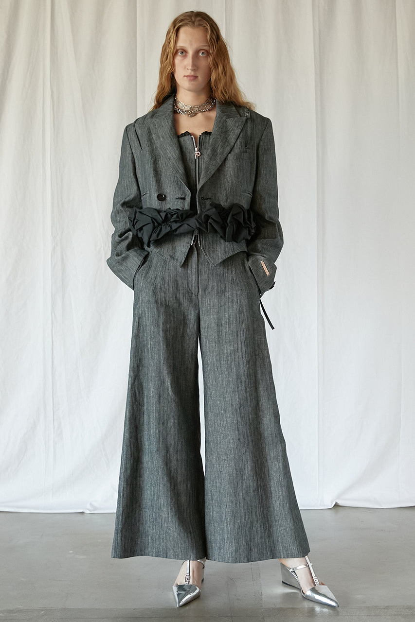 【25 SPRING PRE ORDER】Ruffle Layered Wide Pants