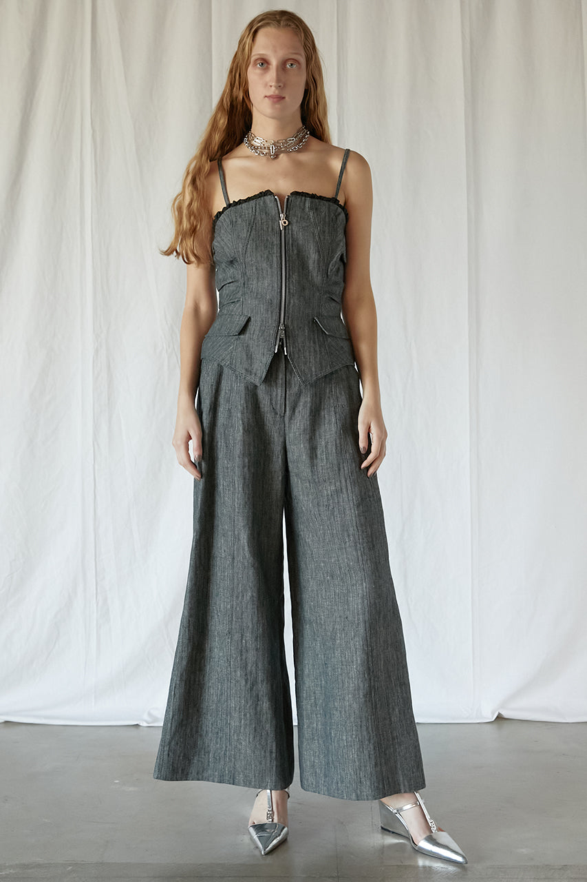 【25 SPRING PRE ORDER】Ruffle Layered Wide Pants