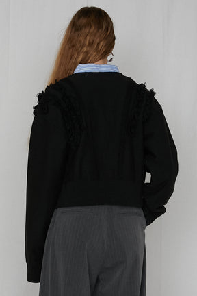 【25 SPRING PRE ORDER】Frills Sweatshirt Cardigan