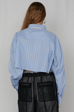 【25 SPRING PRE ORDER】Double Collar Cropped Shirt