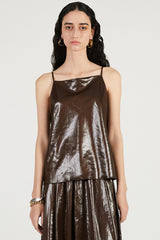 Leather Satin Camisole