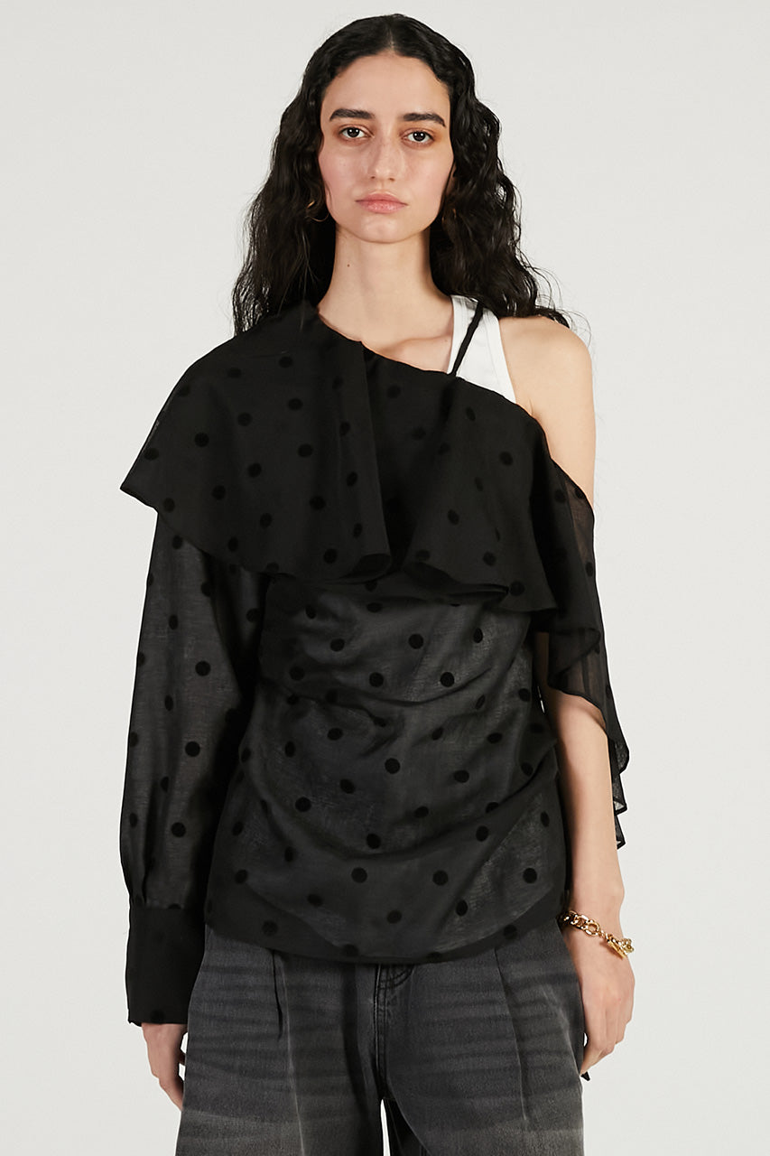 One-Shoulder Ruffled Top - 2026 SPRING