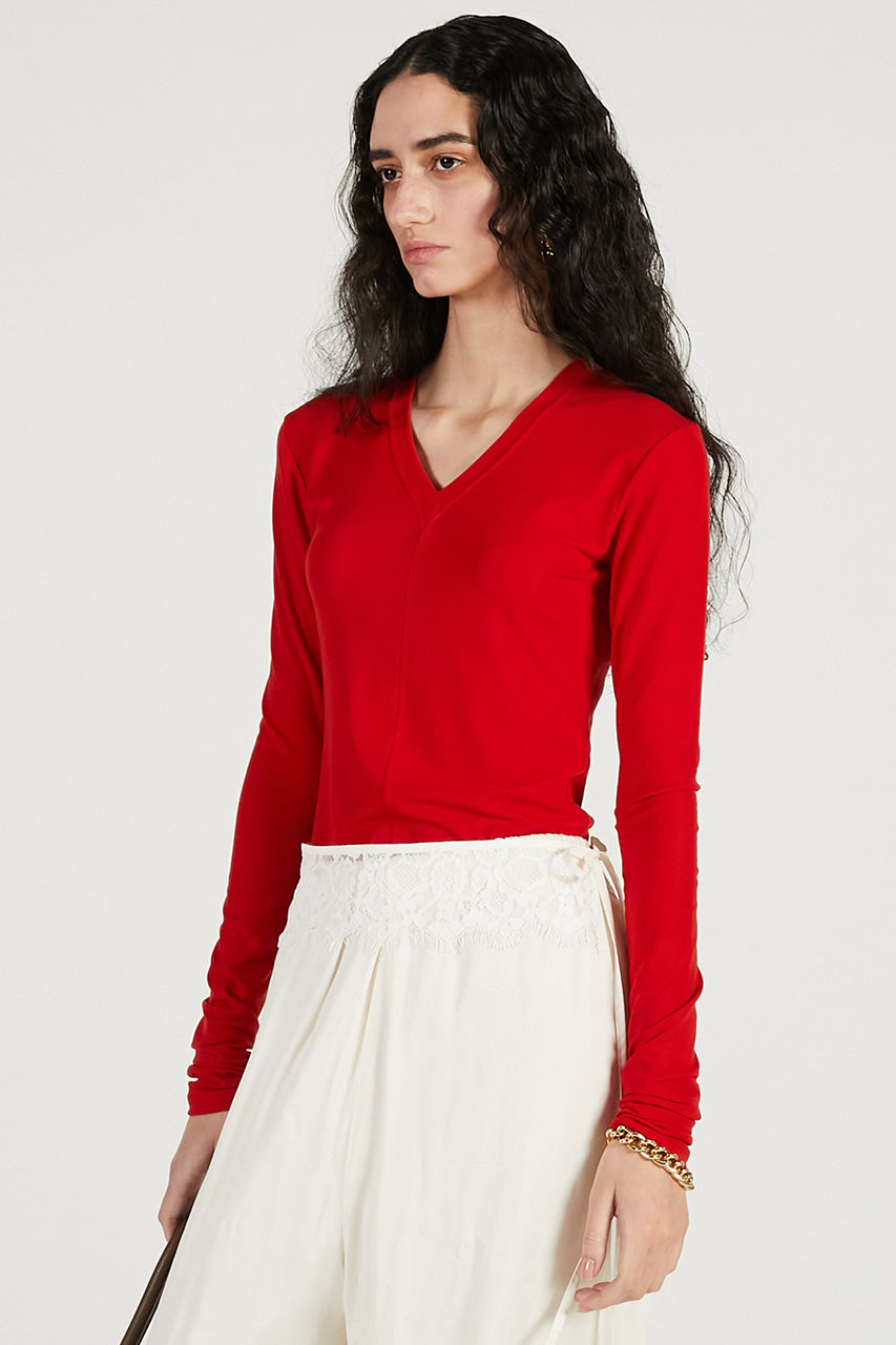 Deep V-Neck Top - 2026 SPRING