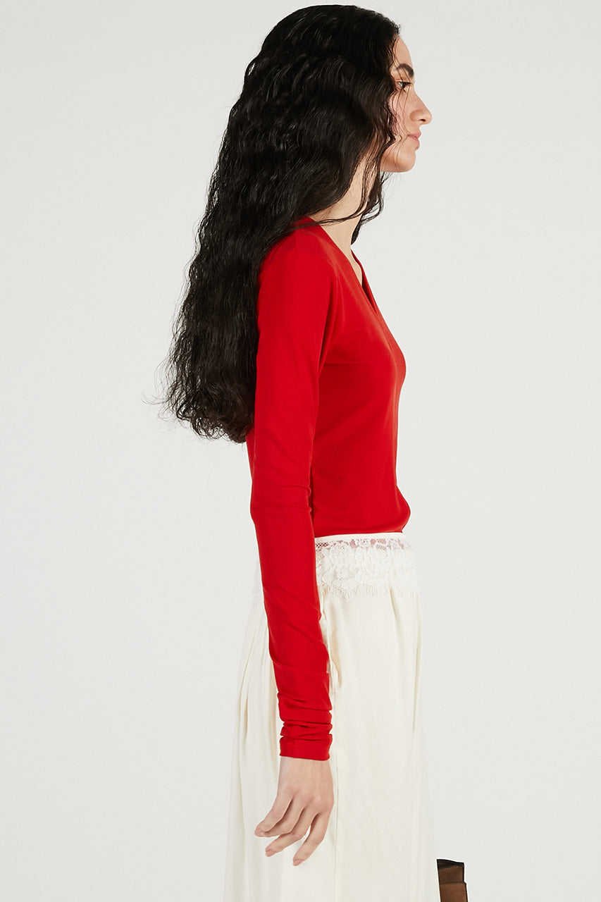 Deep V-Neck Top - 2026 SPRING