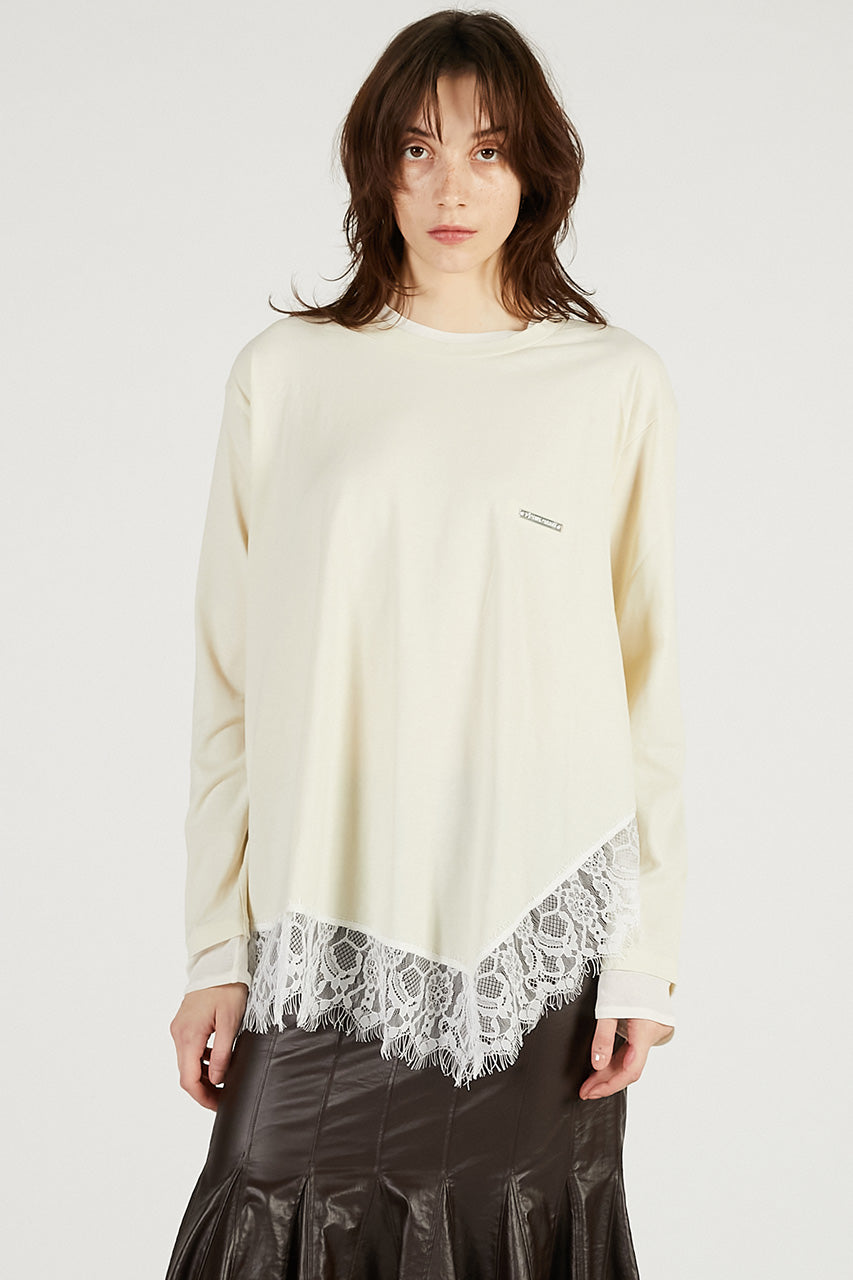 Asymmetrical Hem Lace Top - 2026 SPRING