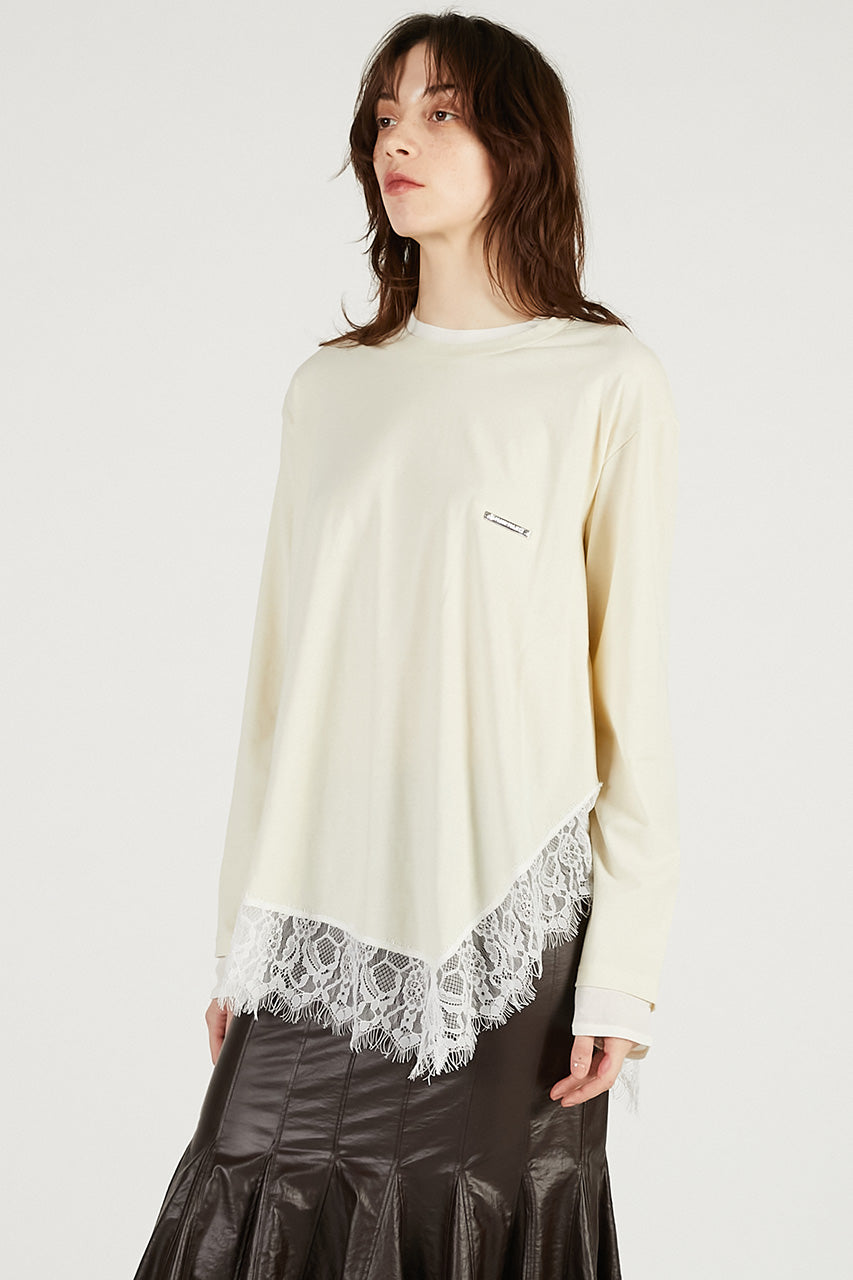 Asymmetrical Hem Lace Top - 2026 SPRING