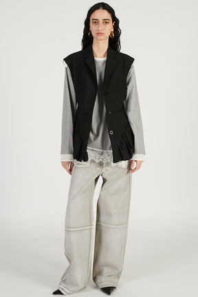 Asymmetrical Hem Lace Top - 2026 SPRING