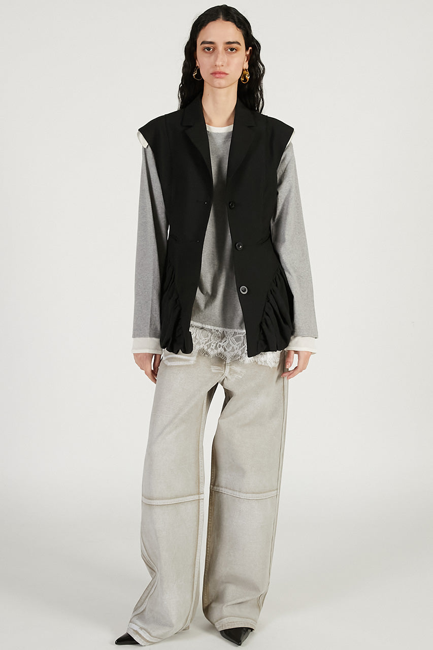 Asymmetrical Hem Lace Top - 2026 SPRING