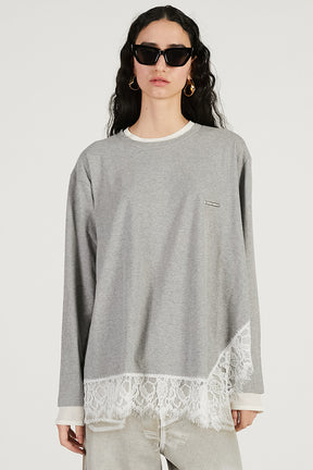 Asymmetrical Hem Lace Top - 2026 SPRING