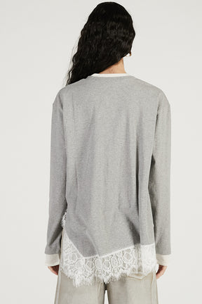 Asymmetrical Hem Lace Top - 2026 SPRING