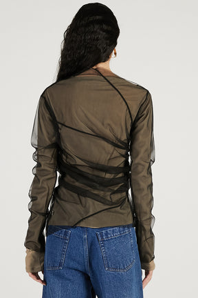 Tulle Layered Drape Top - 2026 SPRING