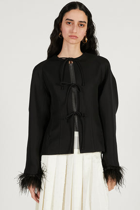 Feather Trim Jacket - 2026 SPRING