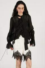 Ruffle Bow Tie Blouse