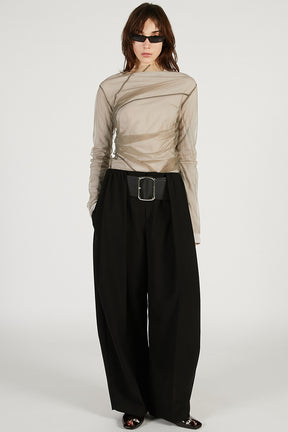 Tulle Layered Drape Top - 2026 SPRING