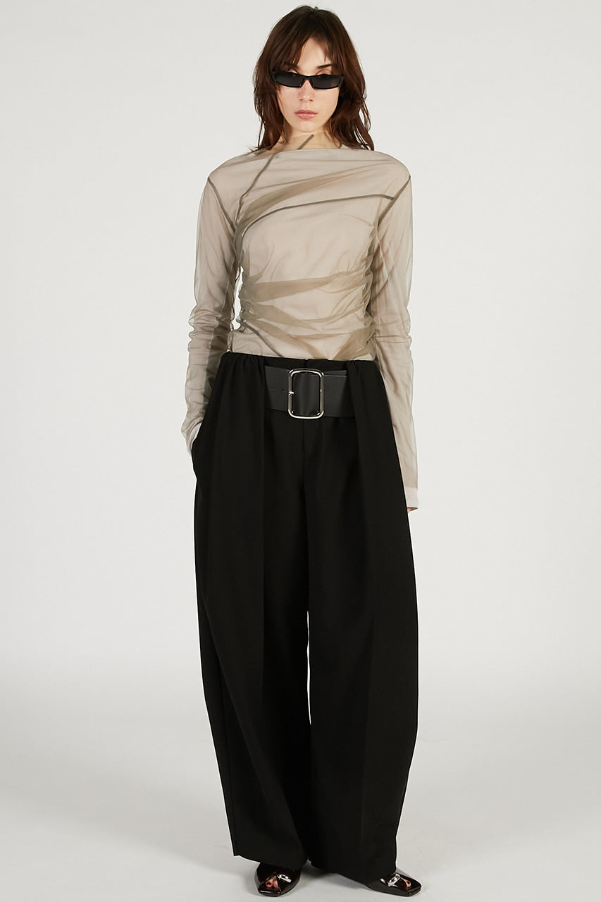 Tulle Layered Drape Top - 2026 SPRING