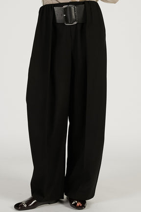High-Waist Belted Tuck Pants - 2026 SPRING