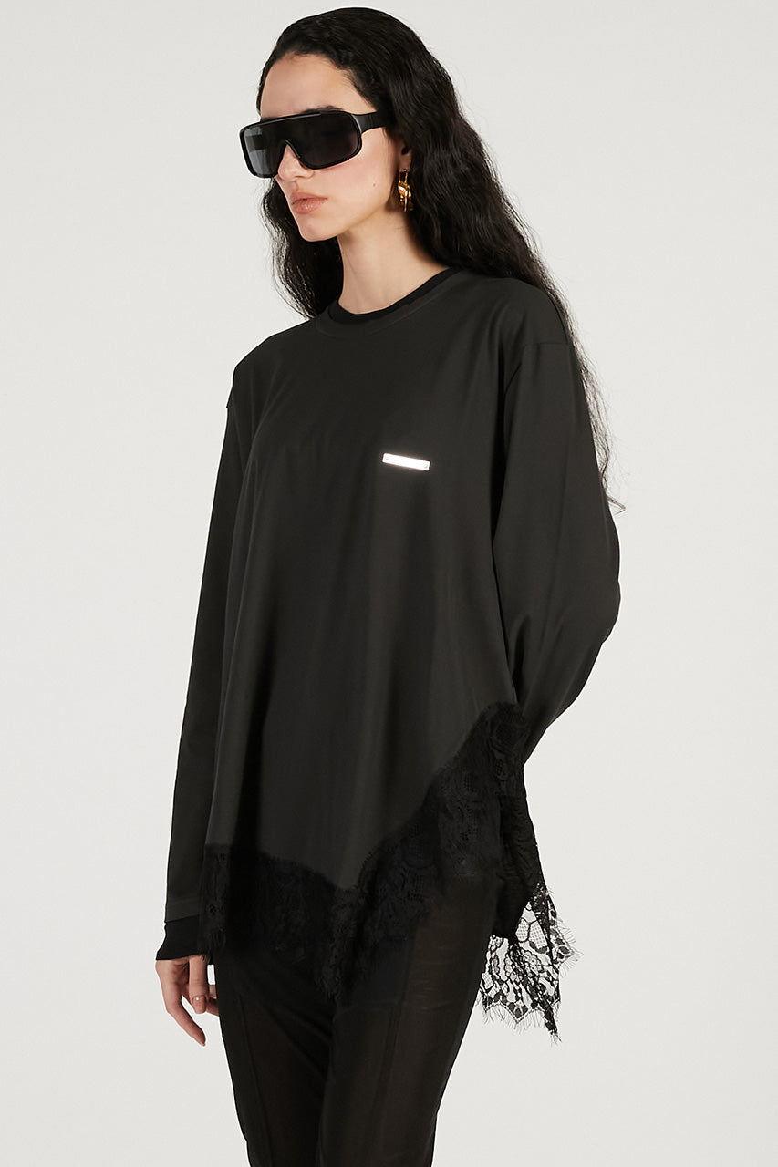 Asymmetrical Hem Lace Top - 2026 SPRING