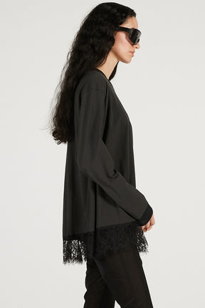 Asymmetrical Hem Lace Top - 2026 SPRING