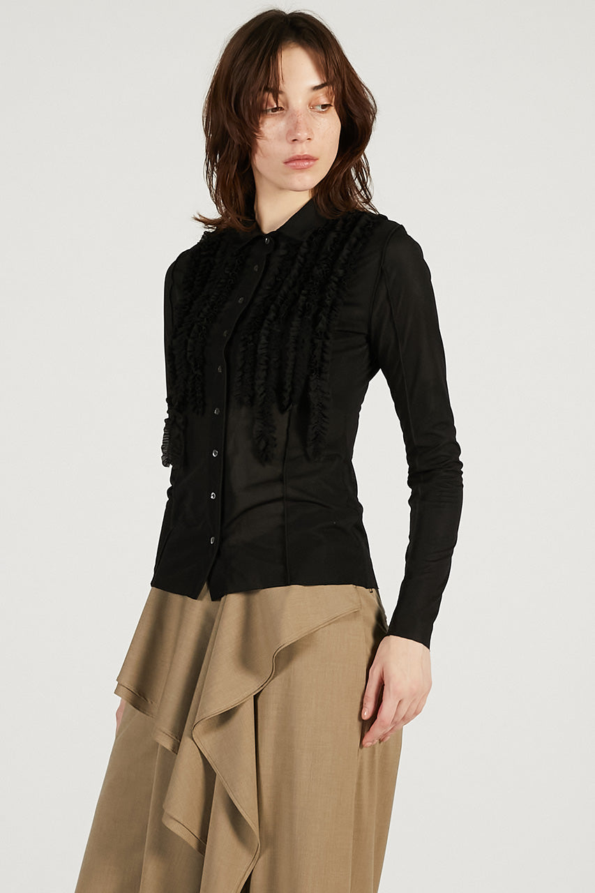 Ruffled Jersey Shirt - 2026 SPRING