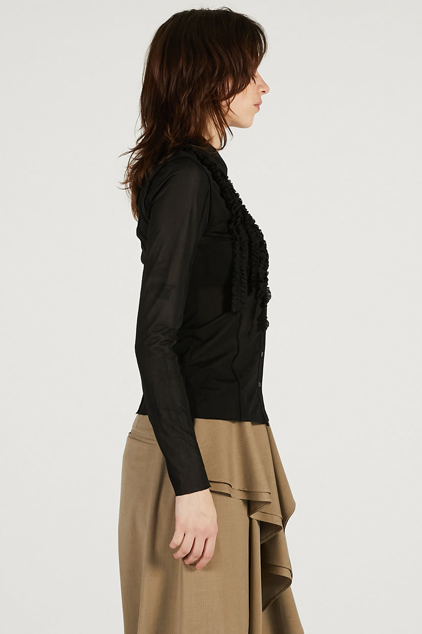 Ruffled Jersey Shirt - 2026 SPRING